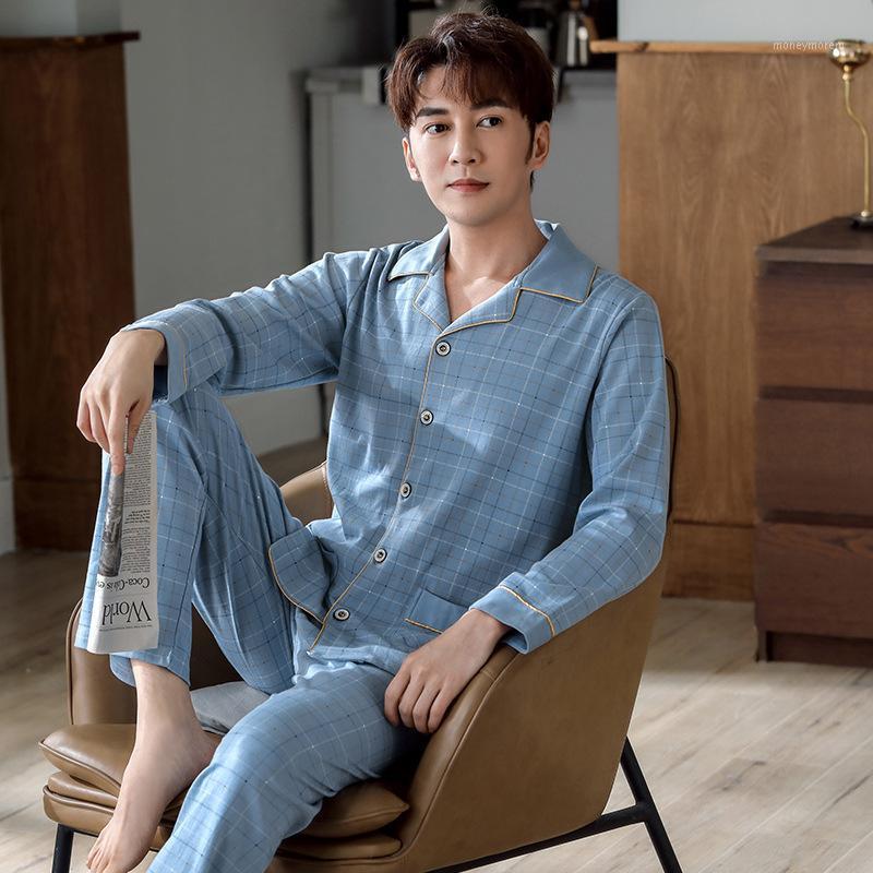 Spring Autumn Long-Sleeved Trousers Pajamas Men'S Cotton Home Service Loose Plus Size 4XL Winter Two-Piece Suit Nightwear Pijama1
Spring Autumn Long-Sleeved Trousers Pajamas Men'S Cotton Home Service Loose Plus Size 4XL Winter Two-Piece Suit Nightwear Pijama1