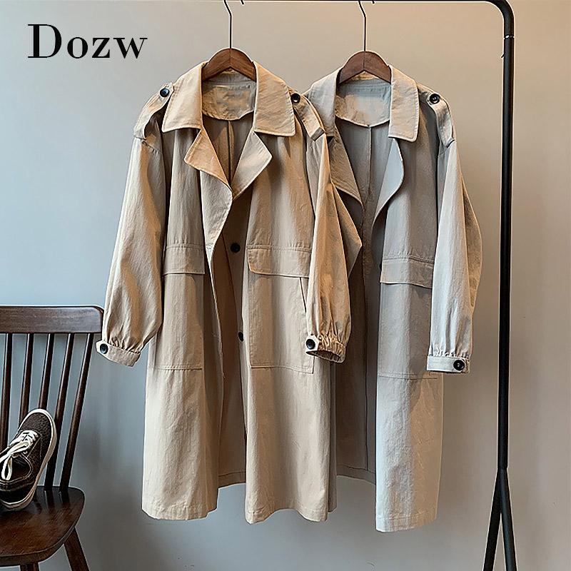 Women Fashion Trench Coat 2021 Solid Casual Loose Long Windbreaker Single Breasted Pockets Ladies Outwear Ropa Mujer, Khaki
Women Fashion Trench Coat 2021 Solid Casual Loose Long Windbreaker Single Breasted Pockets Ladies Outwear Ropa Mujer, Khaki