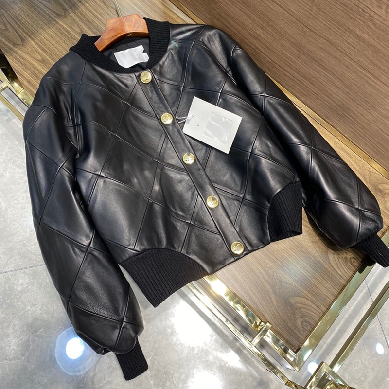 Women Genuine Leather Coat New Fashion Winter Lady Real Sheepskin Jackets Single-breasted High Quality Leather Coats 201226