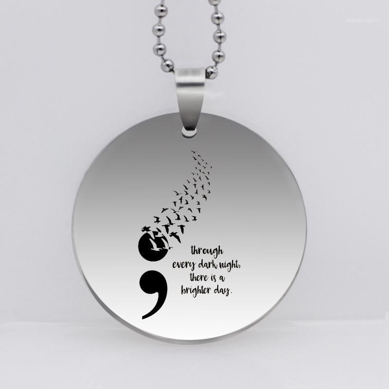 PRINT Stainless Steel Suicide Awareness Semicolon Pendant Necklace Suicide Prevention Birds In Flight Drop Shipping YLQ62591
PRINT Stainless Steel Suicide Awareness Semicolon Pendant Necklace Suicide Prevention Birds In Flight Drop Shipping YLQ62591