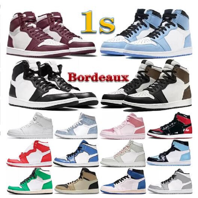 Mens 1 high OG basketball shoes 1s Bordeaux University Blue dark mocha patent bred shadow UNC seaf white men women Sneakers trainers shoe, # 11
Mens 1 high OG basketball shoes 1s Bordeaux University Blue dark mocha patent bred shadow UNC seaf white men women Sneakers trainers shoe, # 11