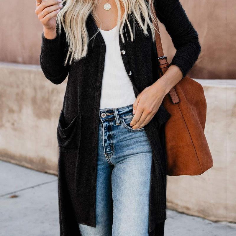 Women Retro V Neck Single-Breasted Solid Color Cardigan Sweater Long Sleeve Coat, White;black
Women Retro V Neck Single-Breasted Solid Color Cardigan Sweater Long Sleeve Coat, White;black