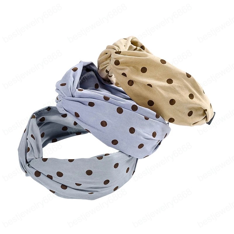 Fashion Cross Polka Dot Headband Eegant Women Hairband Bezel Turban Wide Size Girls Headwear Hair Accessories Hair Hoop