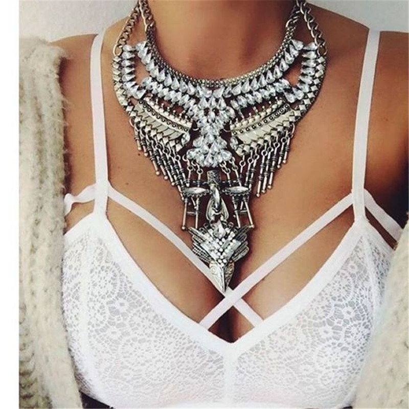 Boho Ethnic Statement Big Choker Necklace Women Vintage Maxi Necklace Pendant Women's Large Collier Coin Collar Necklace 201013