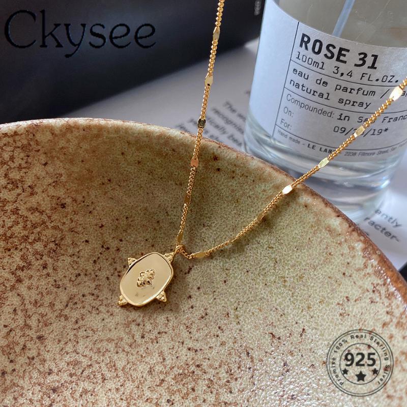 Ckysee S925 Sterling Silver Necklace Gold Pendant Necklace 55 cm For Fashion Women Simple Fine Charms Silver 925 New Design
Ckysee S925 Sterling Silver Necklace Gold Pendant Necklace 55 cm For Fashion Women Simple Fine Charms Silver 925 New Design