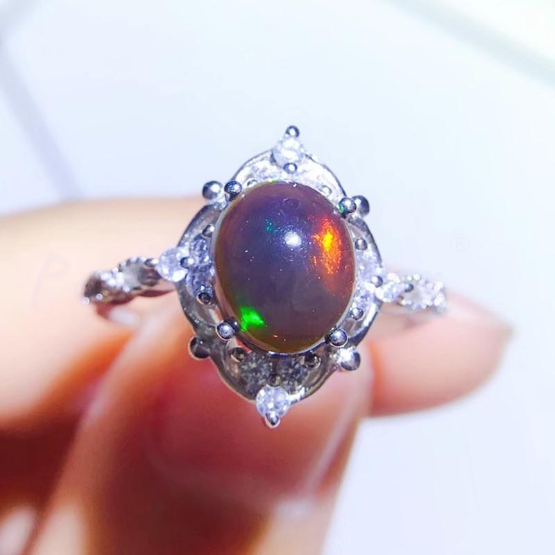 Cluster Rings Per Jewelry Natural Real Black Opal Ring 8*10mm 1.65ct Gemstone 925 Sterling Silver For Men Or Women Q204216, Golden;silver
Cluster Rings Per Jewelry Natural Real Black Opal Ring 8*10mm 1.65ct Gemstone 925 Sterling Silver For Men Or Women Q204216, Golden;silver