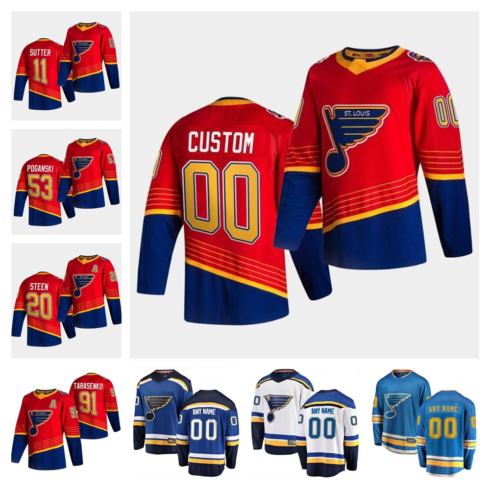 St. Louis Blues 2021 Reverse Retro Hockey Jersey 90 Ryan O'Reilly Jersey Colton Parayko Binnington Vladimir TarasenkoJaden Schwartz Custom, Black;red
St. Louis Blues 2021 Reverse Retro Hockey Jersey 90 Ryan O'Reilly Jersey Colton Parayko Binnington Vladimir TarasenkoJaden Schwartz Custom, Black;red