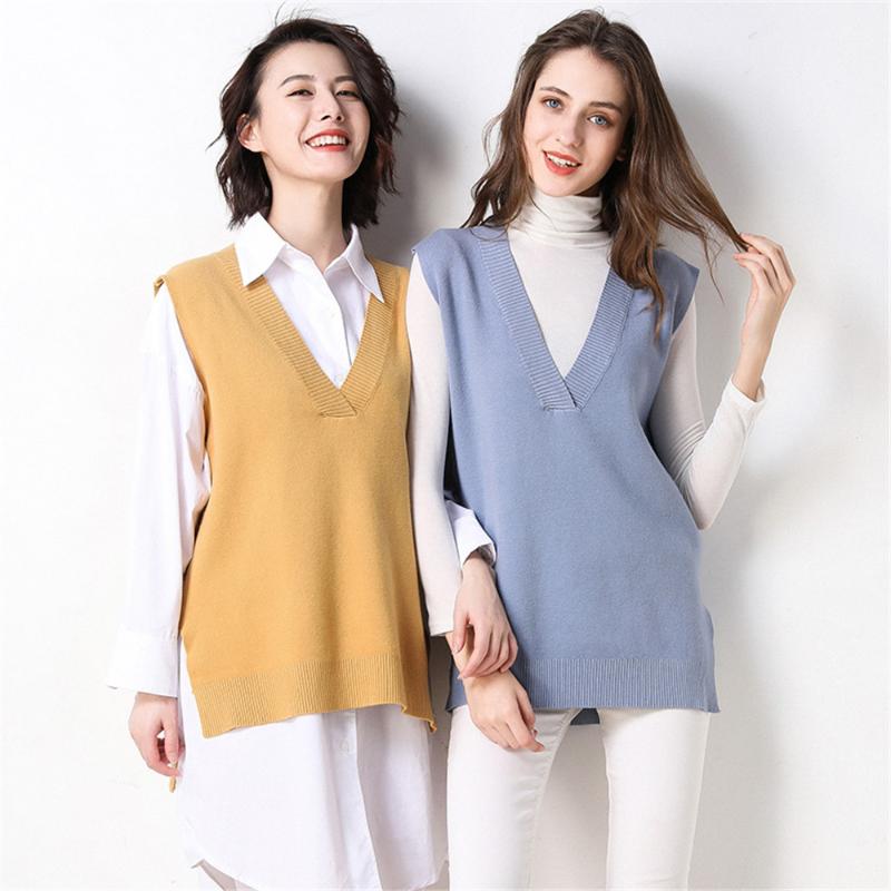 Women's Vests 2022 Korean Fashion Wild Vest Jacket Women V-Neck Cashmere-Blend Knit Sweater Waistcoat Solid Twisted Split Pullover Tops PZ29, Black;white
Women's Vests 2022 Korean Fashion Wild Vest Jacket Women V-Neck Cashmere-Blend Knit Sweater Waistcoat Solid Twisted Split Pullover Tops PZ29, Black;white