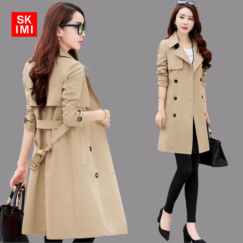 Spring Trench Coat for Women Streetwear Turn-down Collar Double Breasted Coats Female Plus Size 3XL XXXL Sobretudo Feminino 201028