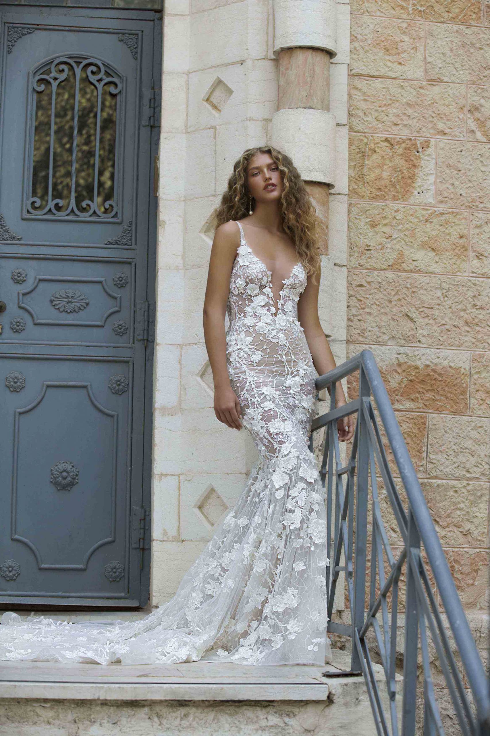 berta mermaid wedding dresses plus size lace appliqued deep v neck bridal gowns backless sexy wedding dress robes de marie