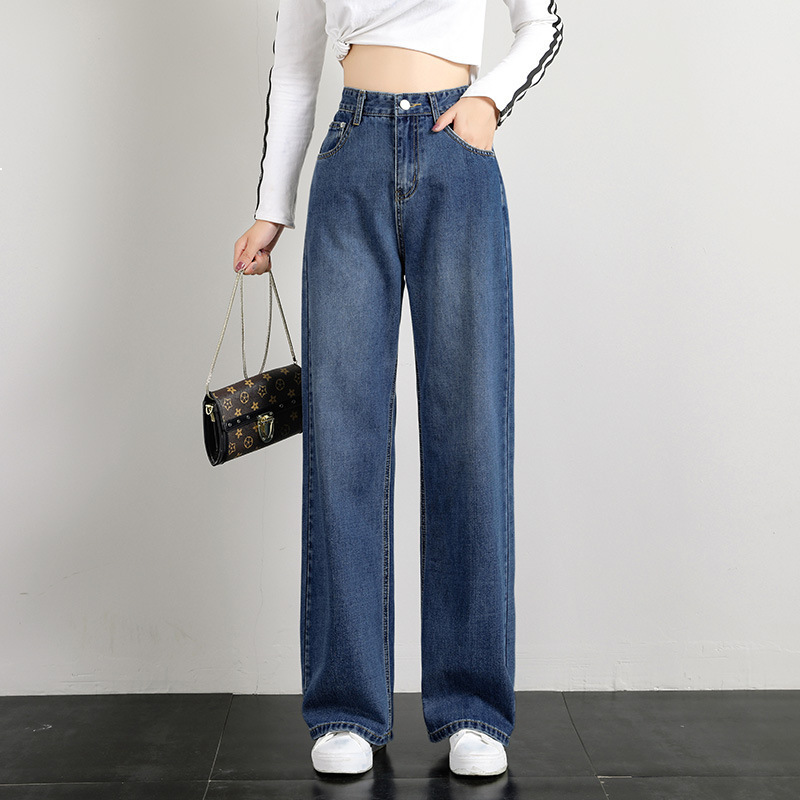 2021 New Long Brim of Women Summer Loose New Casual High Waist Rubbing Straight Pants Section Thin Elastic Waistband Jeans K1 Xxhz, Light blue
2021 New Long Brim of Women Summer Loose New Casual High Waist Rubbing Straight Pants Section Thin Elastic Waistband Jeans K1 Xxhz, Light blue