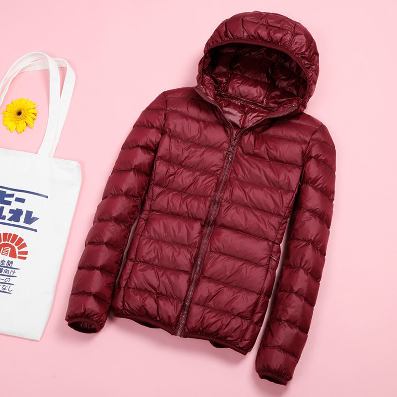 Fitaylor Women Ultra Light Duck Down Jackets New Winter Hooded Coat Long Sleeve Warm Slim 4XL Plus Size Jacket Outwear 201019