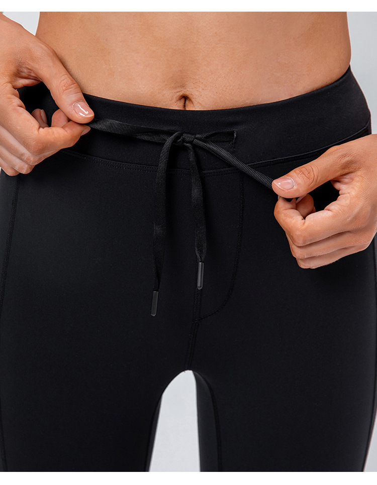 Leggings Nude Yoga Pants Double-sided Brushed Drawstring Hip Lifting Tight Sports Running Fitness Pants girls joggers