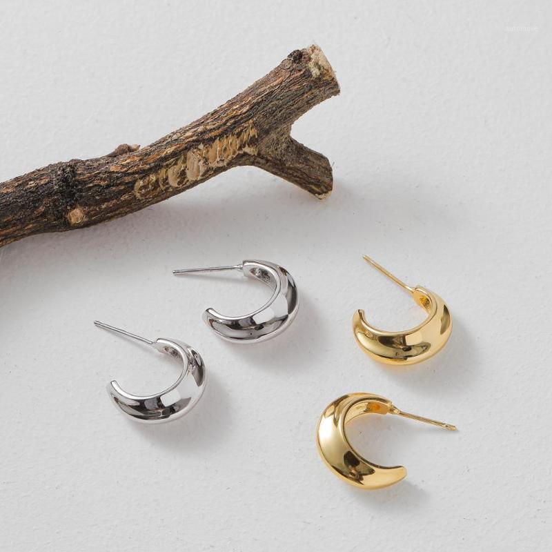 EDY067 18K Genuine real gold plated sterling silver ear piercing studs Simple concave Smooth hoop earrings Minimalist Jewelry1
EDY067 18K Genuine real gold plated sterling silver ear piercing studs Simple concave Smooth hoop earrings Minimalist Jewelry1