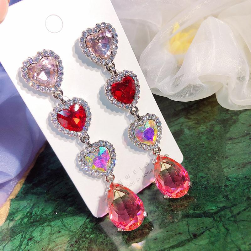 MENGJIQIAO Hot Sale Korean Luxury Red Heart Crystal Long Pendientes Mujer Moda Elegant Colorful Drop Earrings Party Jewelry
MENGJIQIAO Hot Sale Korean Luxury Red Heart Crystal Long Pendientes Mujer Moda Elegant Colorful Drop Earrings Party Jewelry
