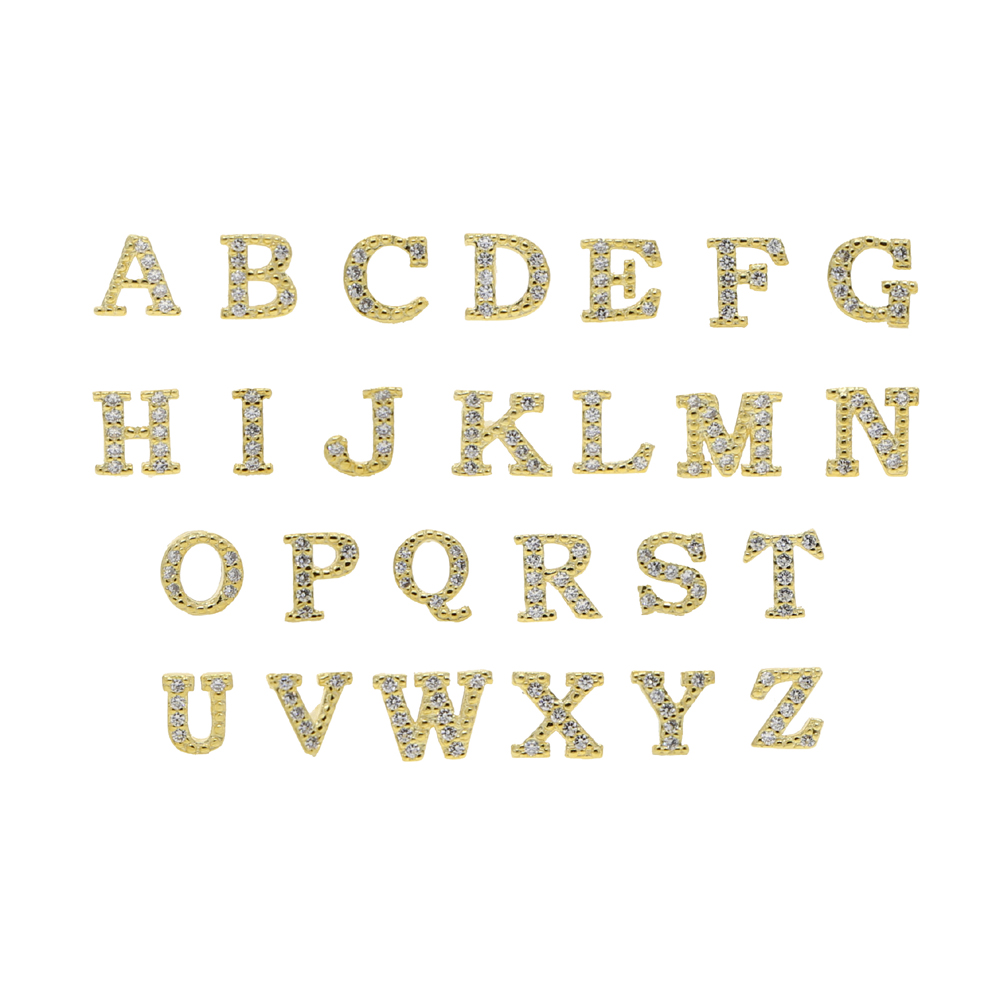 High Quality 1Pair of Cute Mini 925 Sterling Silver Geometric English Letters Stud Earrings for Women Gold Alphabet Zircon Studs Gift