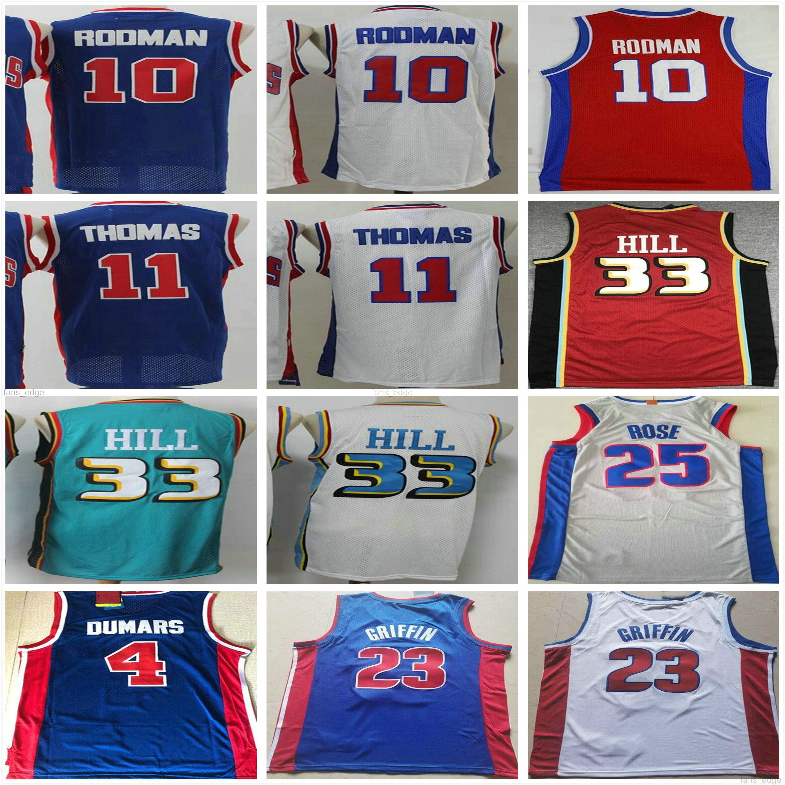 Retro Vintage Detroit Dennis 10 Rodman Isiah 11 Thomas Grant 33 Hill Joe 4 Dumars Derrick 25 Rose Blake 23 Griffin Pistons Basketball Jersey, Black
Retro Vintage Detroit Dennis 10 Rodman Isiah 11 Thomas Grant 33 Hill Joe 4 Dumars Derrick 25 Rose Blake 23 Griffin Pistons Basketball Jersey, Black