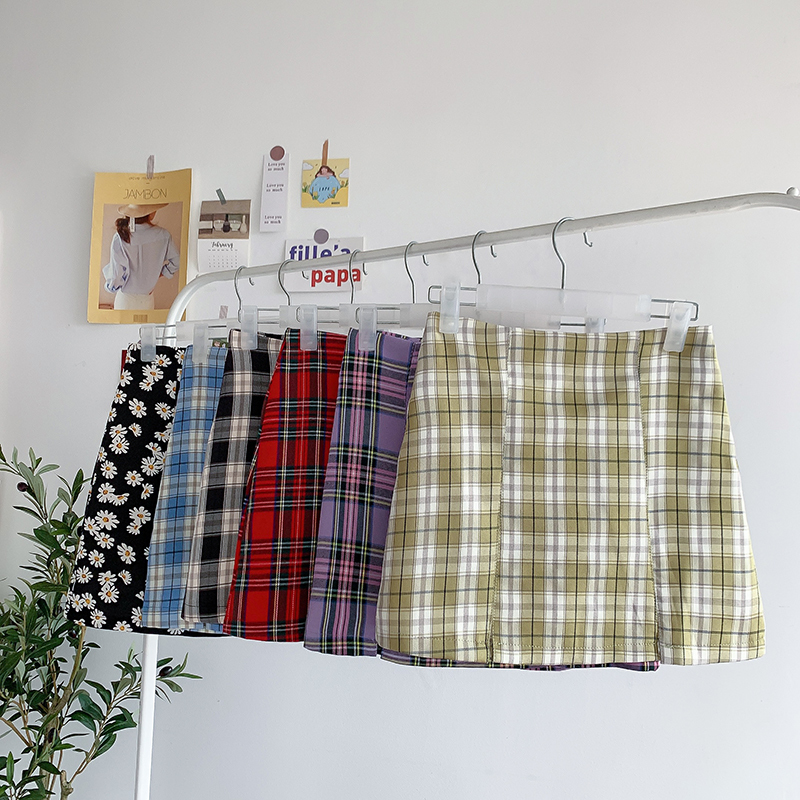 YAMDI women plaid high waist skirt female woman bohemian vintage runway skirts sexy lady elegant side split skirt spring summer 201110