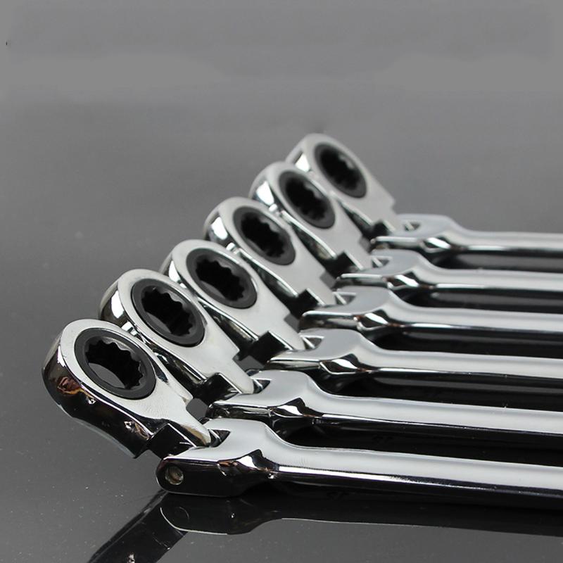 Flexible Ratchet Action Wrench Spanner Nut Tool Head Ratchet Metric Spanner Open End and Ring Wrenches Tool Size 8mm-19mm
Flexible Ratchet Action Wrench Spanner Nut Tool Head Ratchet Metric Spanner Open End and Ring Wrenches Tool Size 8mm-19mm