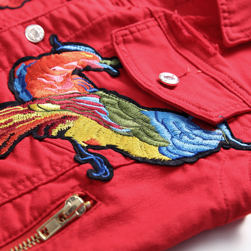 New Men Red Sets Fashion Autumn Embroidery Phoenix Flower Suit Vest+Pants Mens Clothing 2 Piece Sets Slim Tracksuit 201109