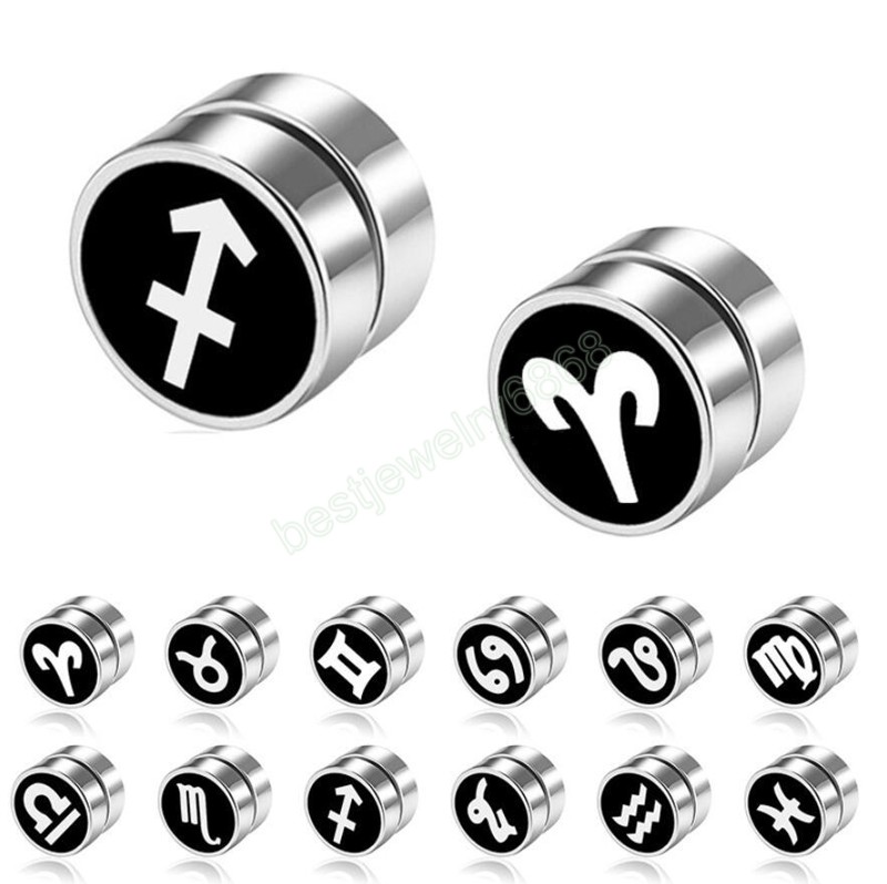 Mens Earring Stainless Steel 12 Zodiac Constellation Magnetic Stud Earrings Magnet Fake Plugs No Piercing Unisex Jewelry
Mens Earring Stainless Steel 12 Zodiac Constellation Magnetic Stud Earrings Magnet Fake Plugs No Piercing Unisex Jewelry