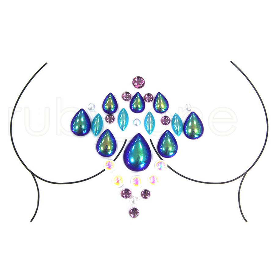Diamond Adhesive Sticky Gems Sticker Makeup Face Boob Jewel Crystal Festival Gems Party Makeup Stickers For Body Art Tools 14 Styles