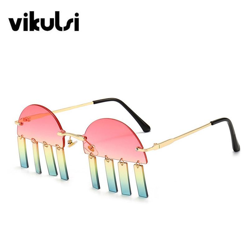 Trendy Rimless Semicircle Sunglasses For Women Men Half Round Shades Funny Tassel Pendant Sun Glasses for Female Girl COOL UV400
Trendy Rimless Semicircle Sunglasses For Women Men Half Round Shades Funny Tassel Pendant Sun Glasses for Female Girl COOL UV400