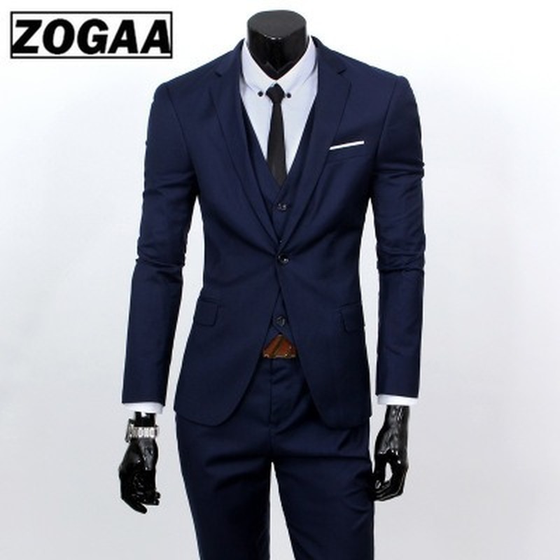 ZOGAA Mens Blazer Wedding Groom Suits Plus Size 3 Piece Suit Set Men Single Breasted Casual Fashion Slim Blazers Clothing 201105