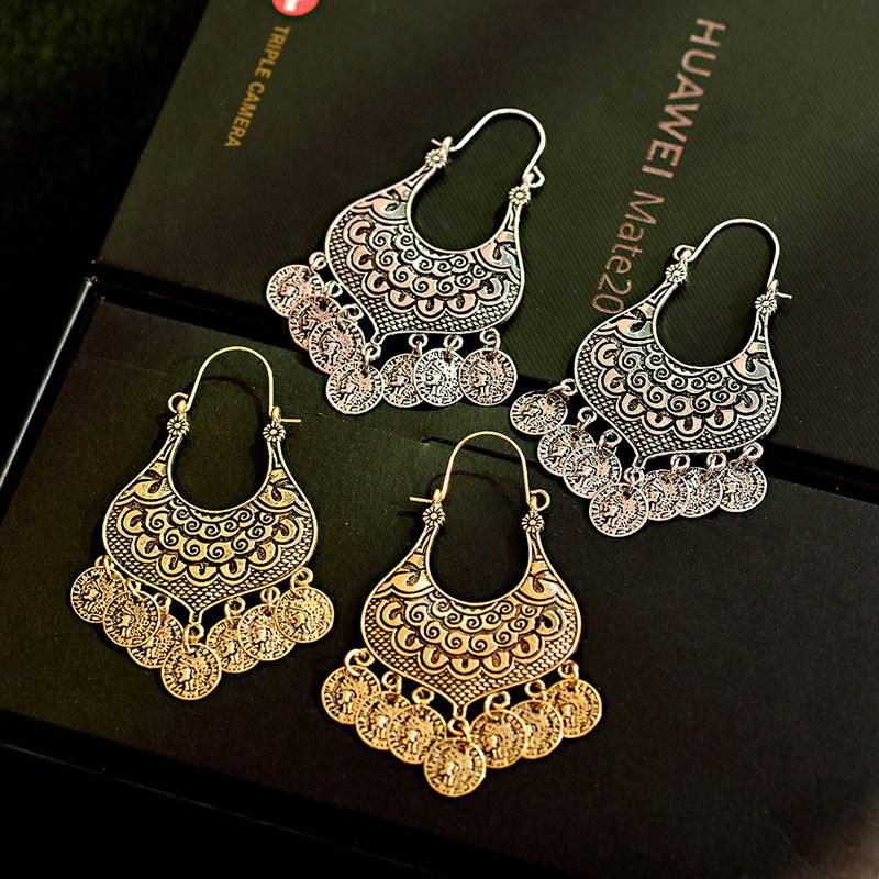 OIQUEI Jhumka Earrings For Women Girls Bohemian Retro Ethnic Carved Round Tassel Drop Earring Egypt Gypsy Jewelry Gifts
OIQUEI Jhumka Earrings For Women Girls Bohemian Retro Ethnic Carved Round Tassel Drop Earring Egypt Gypsy Jewelry Gifts