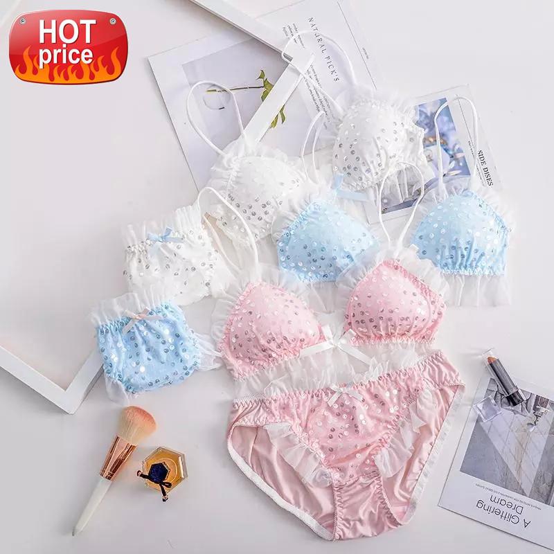 Cute Sweet Japanese Sexy Girls Underwear Bras Thong Set Underwear Women Lingerie Sequins Wire Free Ultra Thin Bra and Panty New #Jg7c, Black;white
Cute Sweet Japanese Sexy Girls Underwear Bras Thong Set Underwear Women Lingerie Sequins Wire Free Ultra Thin Bra and Panty New #Jg7c, Black;white
