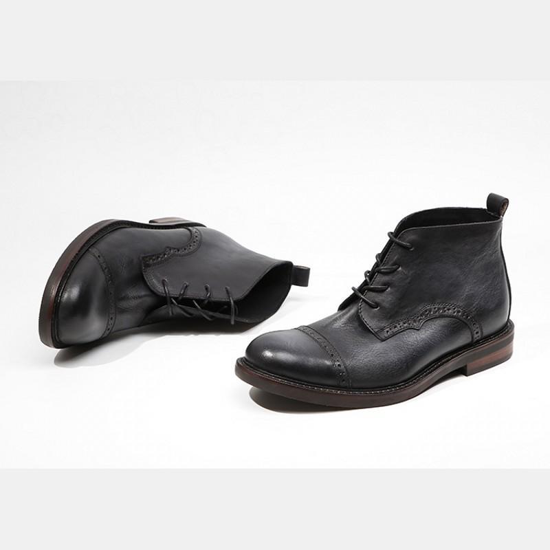 100% Real Leather Vintage Safety Boots Men Ankle Shoes Handmade Brogue Wing Tip Booties Retro Round Toe Lace Up Boots1, Black
100% Real Leather Vintage Safety Boots Men Ankle Shoes Handmade Brogue Wing Tip Booties Retro Round Toe Lace Up Boots1, Black