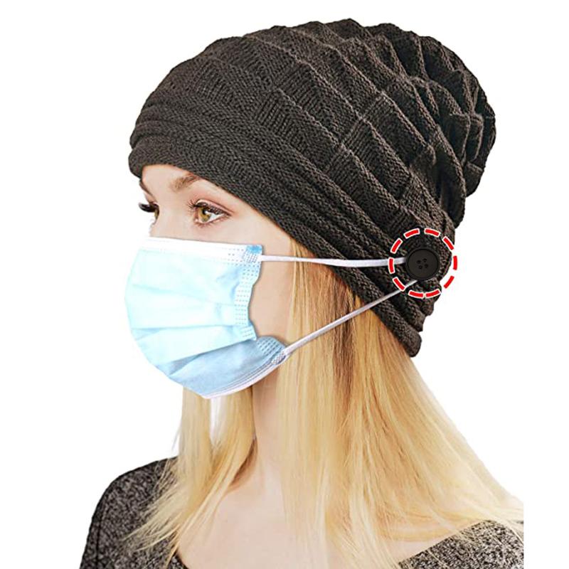 25# Men Women Winter Warm Stretchy Knit Beanie Hat With Buttons to Hold Face Mask Winter Knitted Beanie Warm Hat Gorro, Coffee
25# Men Women Winter Warm Stretchy Knit Beanie Hat With Buttons to Hold Face Mask Winter Knitted Beanie Warm Hat Gorro, Coffee