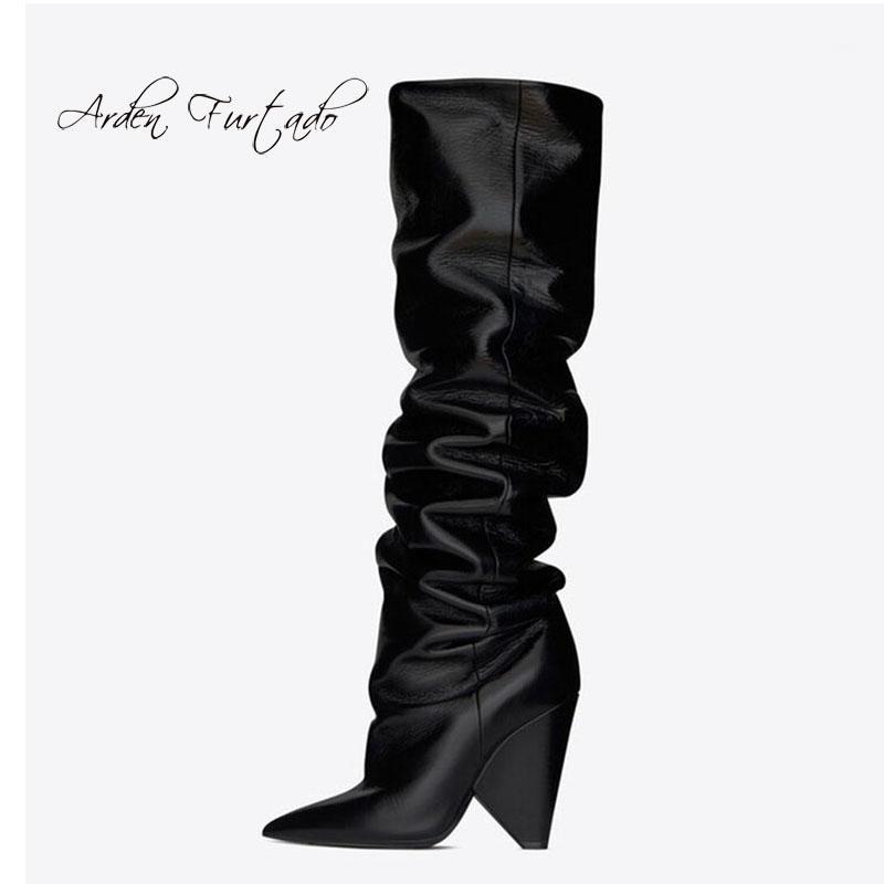 Arden Furtado 2020 spring autumn winter Cone Heels green browm pleated fashion women's shoes knee high boots high heels ladies1
Arden Furtado 2020 spring autumn winter Cone Heels green browm pleated fashion women's shoes knee high boots high heels ladies1