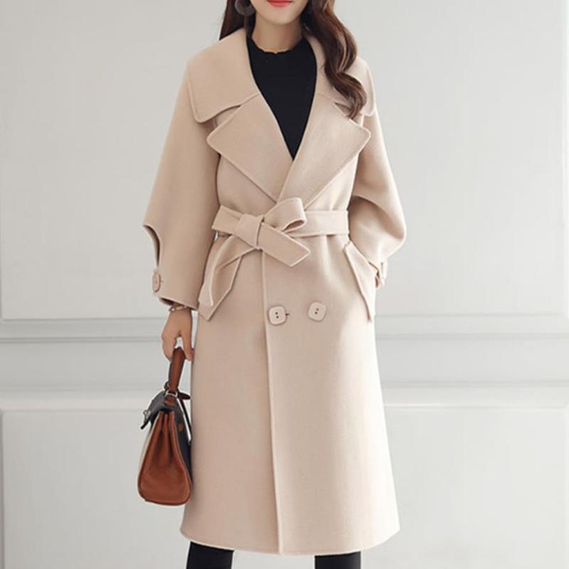 2020 Winter Cassic double breasted Woolen Long Coat With Belt Casual wool blends coat, Beige
2020 Winter Cassic double breasted Woolen Long Coat With Belt Casual wool blends coat, Beige