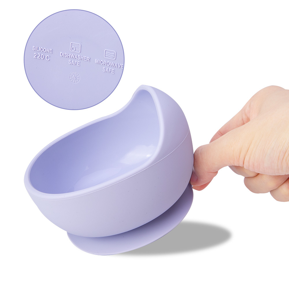 Baby Tableware Kids Feeding Non-Slip Bowl Waterproof Bibs Spoon Crockery BPA Free Silicone Dishes For Baby Plate Bowl LJ201221