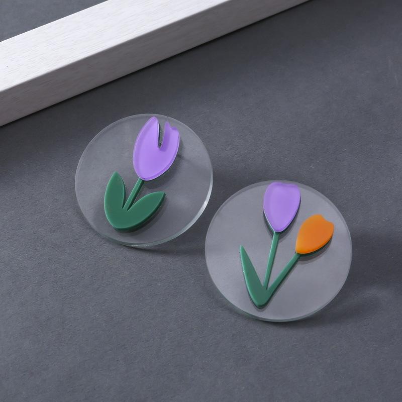 New Arrival Transparent Little Circle Purple Tulips Acrylic Stud Earrings Irregular Flower Stud Earrings Fashion Jewelry 2020
New Arrival Transparent Little Circle Purple Tulips Acrylic Stud Earrings Irregular Flower Stud Earrings Fashion Jewelry 2020