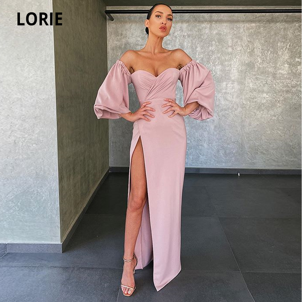 LORIE Simple Dusty Pink Satin Prom Gowns Long Plus Size Off the Shoulder Formal Evening Dresses with High Split 2020 Party Dress, Red
LORIE Simple Dusty Pink Satin Prom Gowns Long Plus Size Off the Shoulder Formal Evening Dresses with High Split 2020 Party Dress, Red