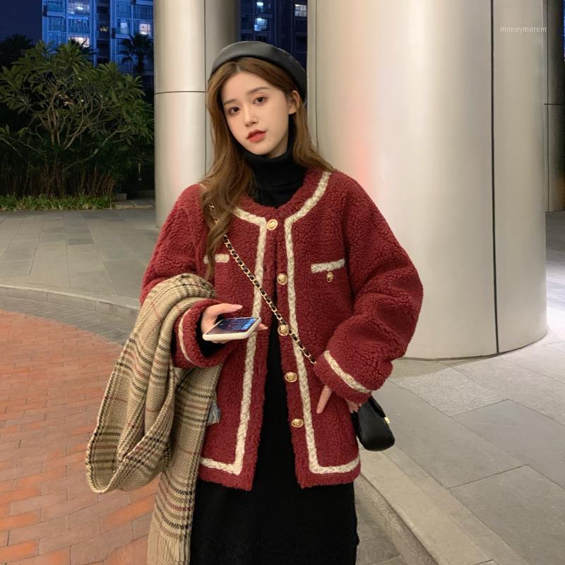 Women's Wool & Blends Coat Women 2021 Winter Thicken Festive Red Parkas Lamb Warm Jacket Round Neck Single Breasted Loose Cotton Clothes1, Black
Women's Wool & Blends Coat Women 2021 Winter Thicken Festive Red Parkas Lamb Warm Jacket Round Neck Single Breasted Loose Cotton Clothes1, Black