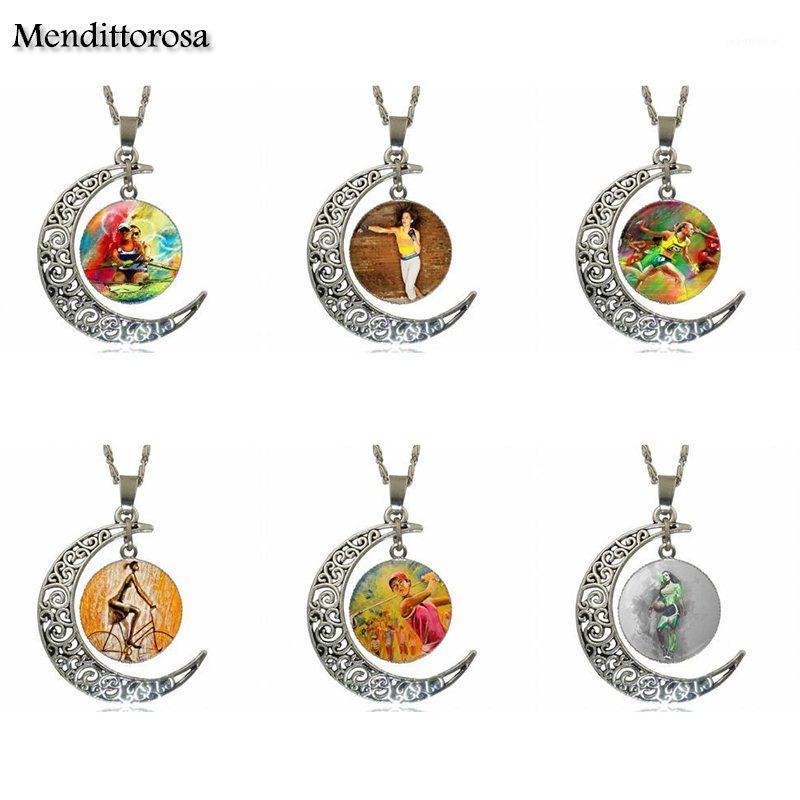 For Women Girl Gift Sport Women Art Picture Silver Color Glass Cabochon With Hollow Out Moon Shaped Pendant Choker Necklace1
For Women Girl Gift Sport Women Art Picture Silver Color Glass Cabochon With Hollow Out Moon Shaped Pendant Choker Necklace1