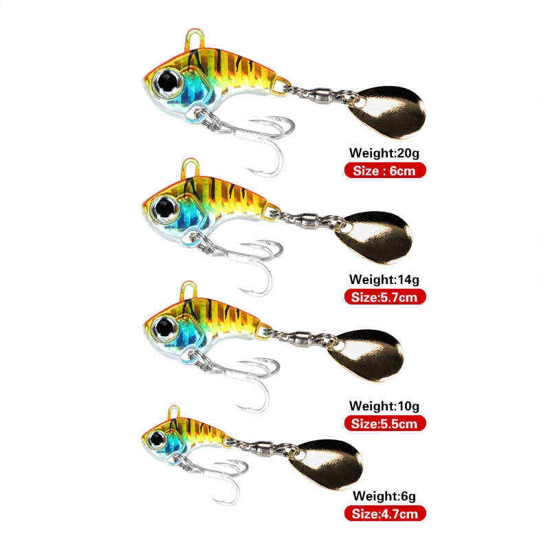 7g10g14g20g Vib Spoon Set Metal Fishing Lures Bait Bass Pike Trout Jig Spinnerbait Sequins Vibrating Whopper Plopper Pesca 220207
