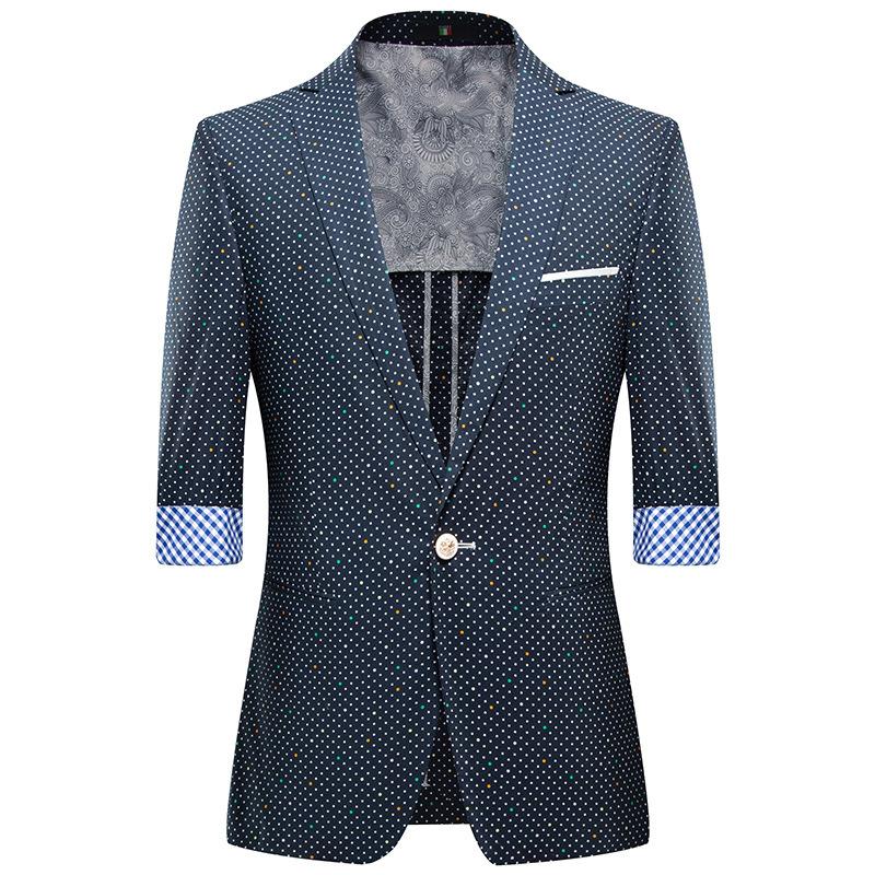 Casual Blazer Slim Men Fit Bracelet Sleeve Suit Jacket Spring Summer Fashion Daily Life Stage Costume Single Breasted One Button, Blue
Casual Blazer Slim Men Fit Bracelet Sleeve Suit Jacket Spring Summer Fashion Daily Life Stage Costume Single Breasted One Button, Blue