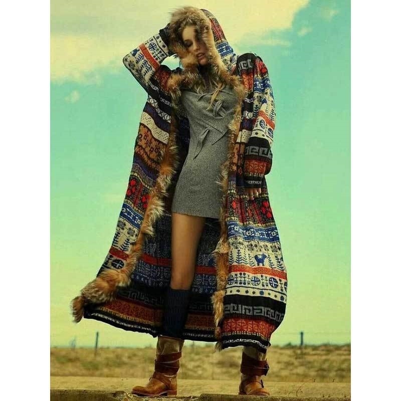 Boho Inspired Printed FauxFur Hooded Jacket women 2019 new autumn winter long cardigan gypsy style outwears chic boho jacket Y200101, Beige
Boho Inspired Printed FauxFur Hooded Jacket women 2019 new autumn winter long cardigan gypsy style outwears chic boho jacket Y200101, Beige