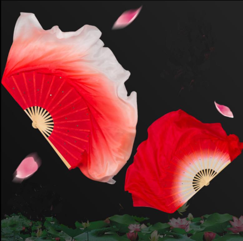 Real Silk Belly Dance Fan Veil Pairs Red Gradient Multi Size 5 Mommes Silk Bamboo Yangko Fan Factory Wholesale, 31cm 10cm
Real Silk Belly Dance Fan Veil Pairs Red Gradient Multi Size 5 Mommes Silk Bamboo Yangko Fan Factory Wholesale, 31cm 10cm
