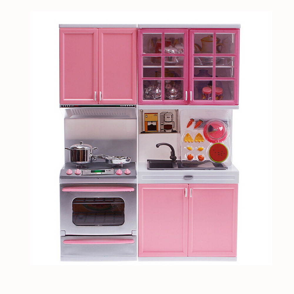 children039s Kitchen Toys Xmas Gift Mini Kids Kitchen Pretend Play Cooking Set Cabinet Stove Girls Toy for kids gift high quali