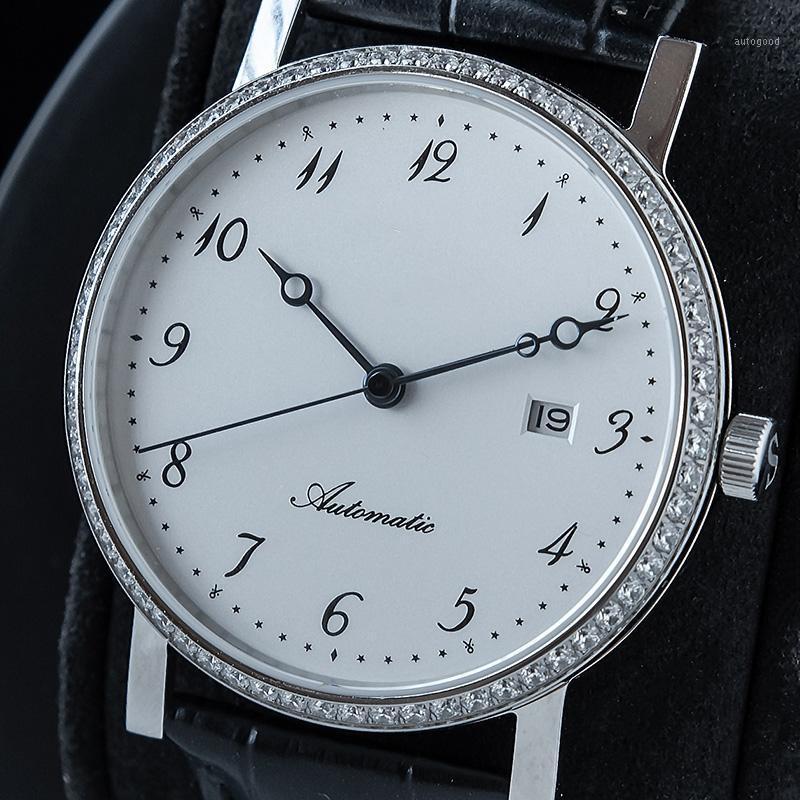 Wristwatches Vintage Ultra-thin Automatic Watches Sapphire Crystal Stainless Steel Wrist Watch For Men Male1, Silver
Wristwatches Vintage Ultra-thin Automatic Watches Sapphire Crystal Stainless Steel Wrist Watch For Men Male1, Silver