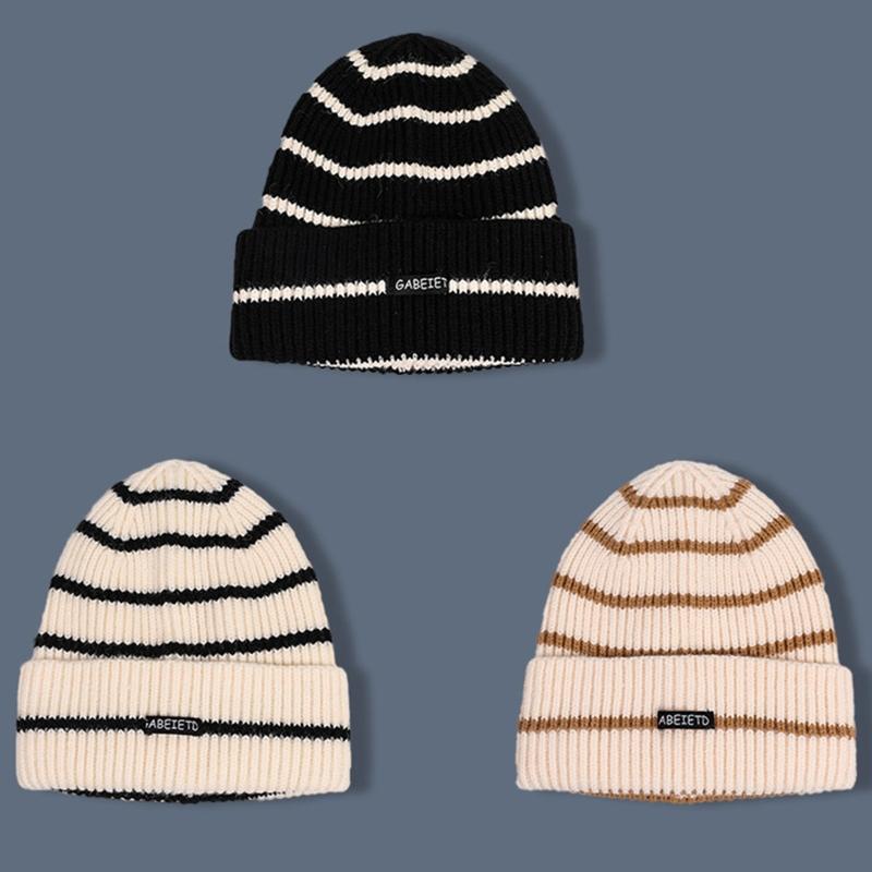 Beanie/Skull Caps Unisex Winter Ribbed Knitted Beanie Hat Stripes Letters Label Student Skull Cap D0LF
Beanie/Skull Caps Unisex Winter Ribbed Knitted Beanie Hat Stripes Letters Label Student Skull Cap D0LF