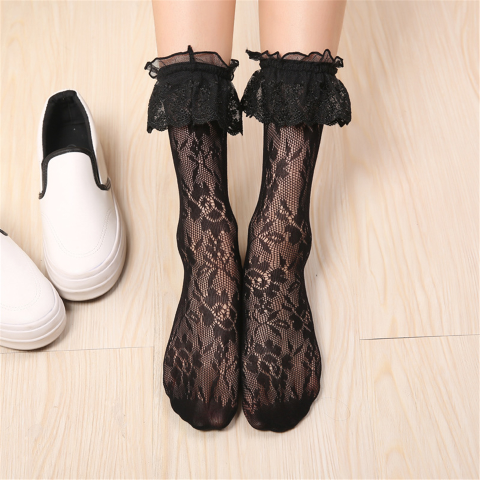 Ruffle Cup Lace Socks Women Sheer Frilly Fishnet Lolita Princess Thin Ballert Dance Flower Ladies Solid Color Crew Sock, Mix colors
Ruffle Cup Lace Socks Women Sheer Frilly Fishnet Lolita Princess Thin Ballert Dance Flower Ladies Solid Color Crew Sock, Mix colors