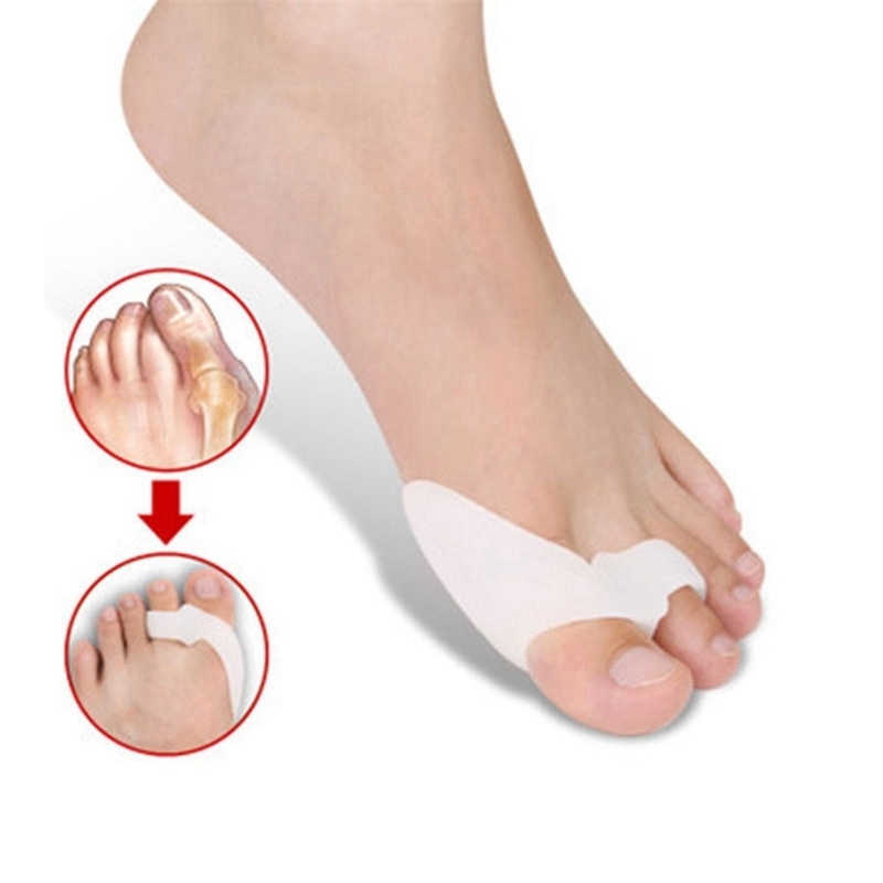 Thumb Valgus Protector Foot Fingers Toe Separator Silicone Two Hole Toe Separator Feet Health Care Protector De Valgo Del Pulgar