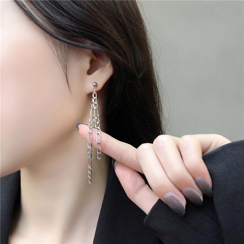 Stud Earring Women Chain Earrings for Woman Fashion Tassel Ladies Jewelry Girls Silver Color Party Trendy Zinc Alloy Pendientes
Stud Earring Women Chain Earrings for Woman Fashion Tassel Ladies Jewelry Girls Silver Color Party Trendy Zinc Alloy Pendientes