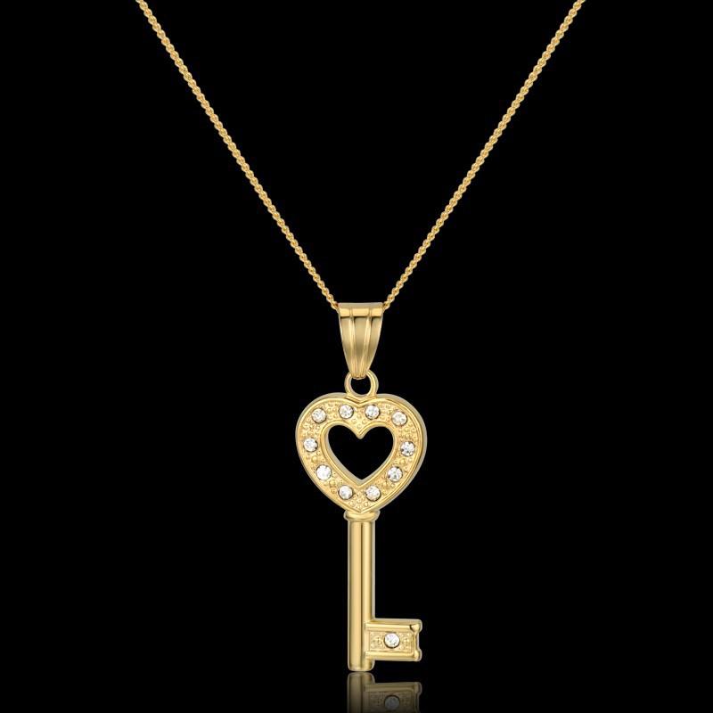 Romantic Pave CZ Heart Key Design Pendant For Women Lover Gift 50cm Gold Color Chain With Pendant Jewelry
Romantic Pave CZ Heart Key Design Pendant For Women Lover Gift 50cm Gold Color Chain With Pendant Jewelry